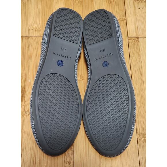 ROTHY'S The Flat Round Toe Gray Knit Birdseye Ballet Comfort Shoes Size 5.5 - Picture 8 of 9